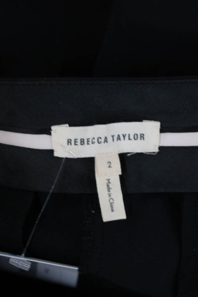 Rebecca Taylor Womens Cropped Dress Pants Black Hook & Eye Size 2