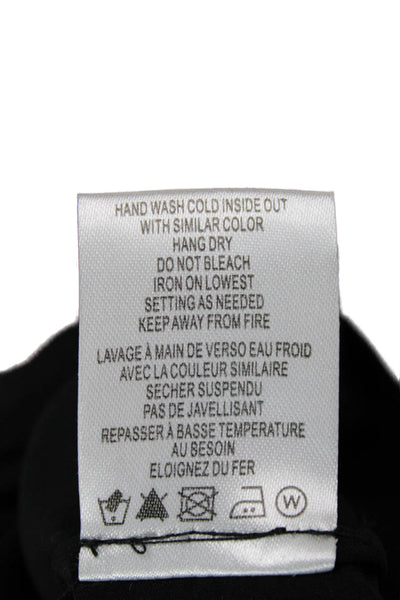Samuel Dong Women Gothic Black Round Neck Long Sleeve Blouse Polyester Size M