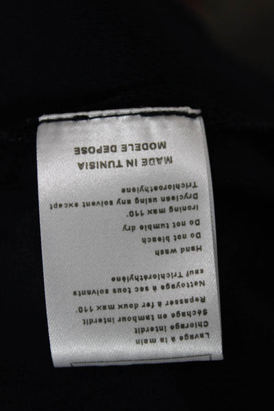 Maje Womens T-Shirt Dress Black Short Sleeve Round Neck Viscose Size 3