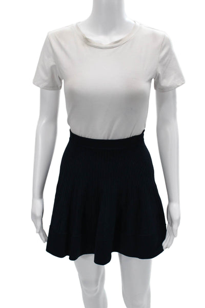 ALC Womens Flare Mini Skater Skirt Dark Blue Size M