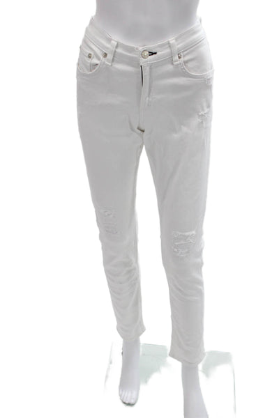 Rag & Bone Jean Womens Skinny Tapered Jeans White Low Rise Size 27