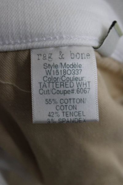 Rag & Bone Jean Womens Skinny Tapered Jeans White Low Rise Size 27