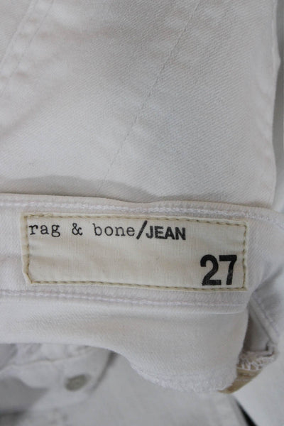 Rag & Bone Jean Womens Skinny Tapered Jeans White Low Rise Size 27