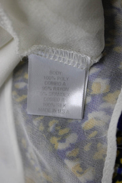 Lola & Sophie Women White Tunic Blouse Long Sleeve Round Neck Size S