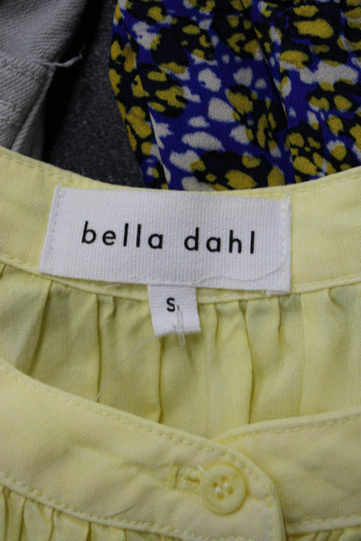Bella Dahl Women Yellow Button Up Long Sleeve Tencel Blouse Boho Size S