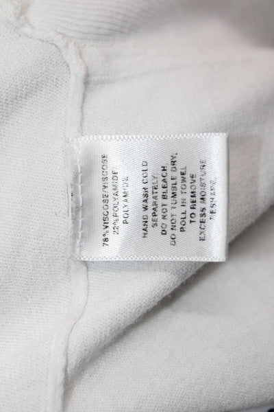 Lafayette 148 New York Womens White V-Neck Jersey Sweater Long Sleeve Size L