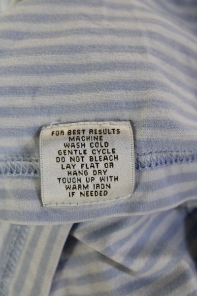 Peter Millar Men Polo Striped Light Blue Short Sleeve 100% Cotton Size M