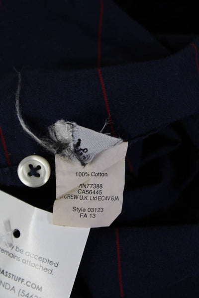 J Crew Men's Collared Long Sleeves Button Down Blue Striped Shirt Size XL