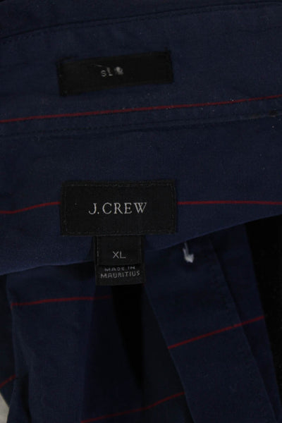 J Crew Men's Collared Long Sleeves Button Down Blue Striped Shirt Size XL