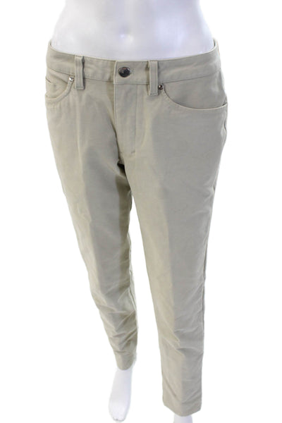 Lululemon Women Chino Pants Beige Cotton Button Size M