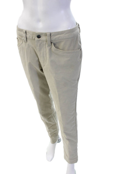 Lululemon Women Chino Pants Beige Cotton Button Size M