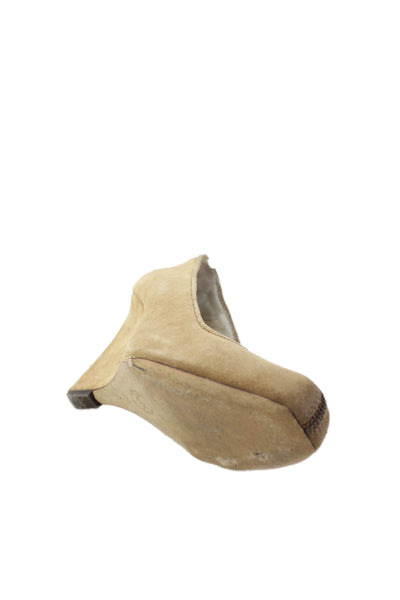Michael Michael Kors Womens Suede Stitching Detail Wedge Heels Beige Size 6