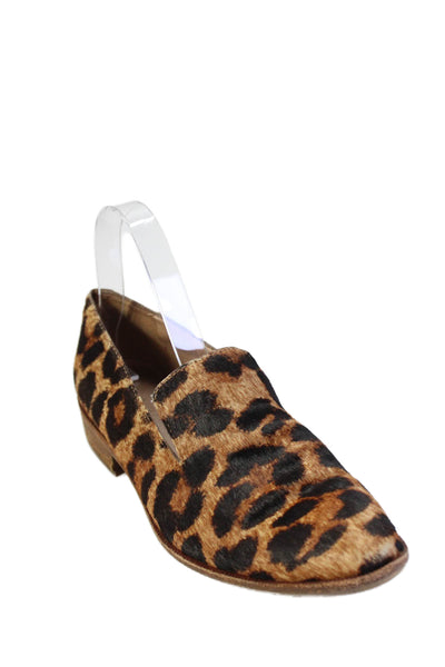 Madewell Womens Slip On Leopard Printed Pony Hair Loafers Brown Size 7.5