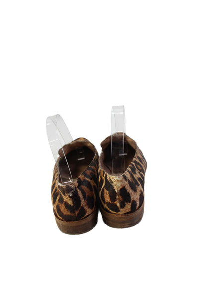 Madewell Womens Slip On Leopard Printed Pony Hair Loafers Brown Size 7.5