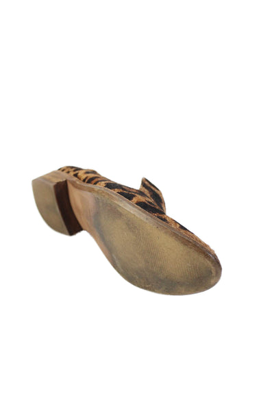 Madewell Womens Slip On Leopard Printed Pony Hair Loafers Brown Size 7.5