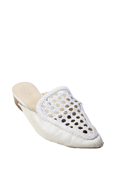 Cole Haan Grand.OS Womens Slip On Pointed Toe Leather Mules White Size 8