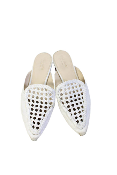 Cole Haan Grand.OS Womens Slip On Pointed Toe Leather Mules White Size 8