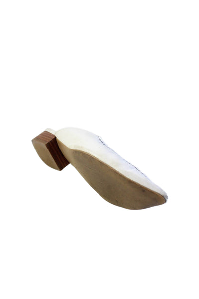 Cole Haan Grand.OS Womens Slip On Pointed Toe Leather Mules White Size 8