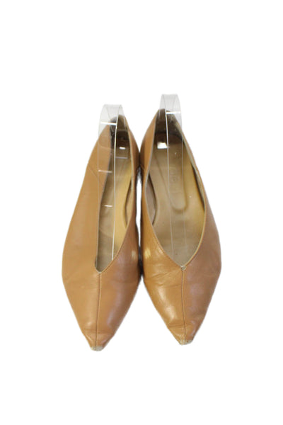 Aeyde Womens Slip On Pointed Toe Leather Ballet Flats Brown Size 8.5