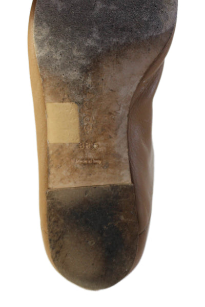 Aeyde Womens Slip On Pointed Toe Leather Ballet Flats Brown Size 8.5