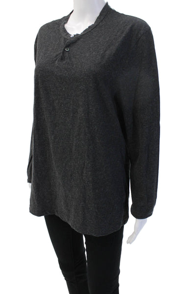Standard James Perse Womens Dark Gray Long Sleeve Crew Neck T Shirt Size 2