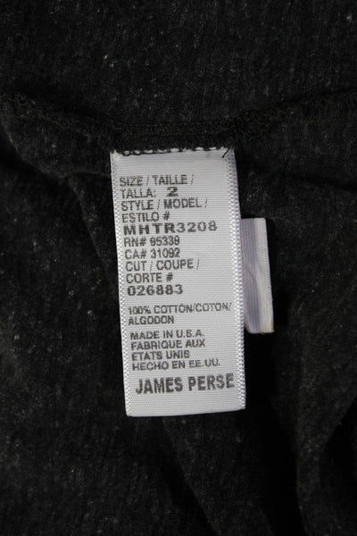 Standard James Perse Womens Dark Gray Long Sleeve Crew Neck T Shirt Size 2