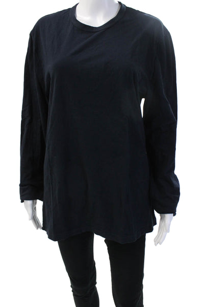 Standard James Perse Women Basic Tee Black Crewneck Long Sleeve Size 2
