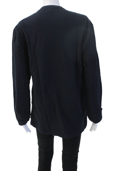 Standard James Perse Women Basic Tee Black Crewneck Long Sleeve Size 2
