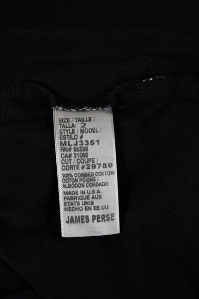 Standard James Perse Women Basic Tee Black Crewneck Long Sleeve Size 2