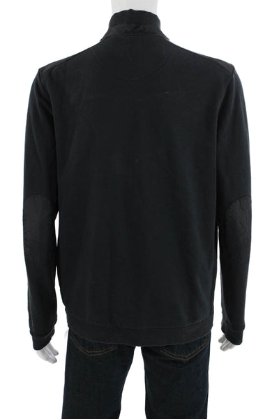 Boss Hugo Boss Mens Windbreaker Black Zip High Neck Cotton Blend Size XL