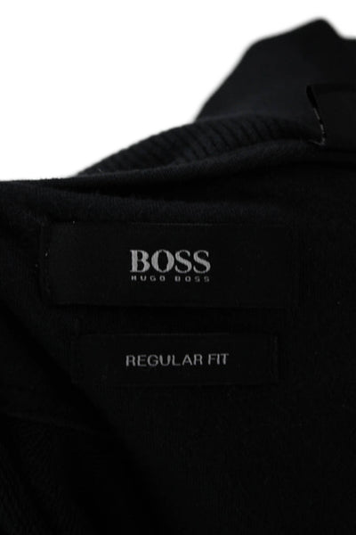 Boss Hugo Boss Mens Windbreaker Black Zip High Neck Cotton Blend Size XL