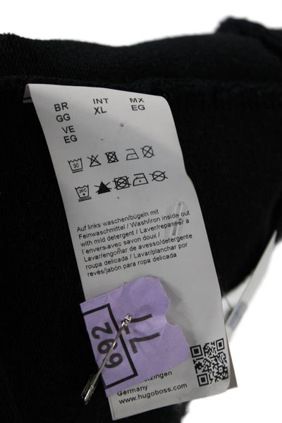 Boss Hugo Boss Mens Windbreaker Black Zip High Neck Cotton Blend Size XL