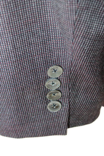 Boss Hugo Boss Mens Brown 100% Virgin Wool Geometric Blazer Button Size 44