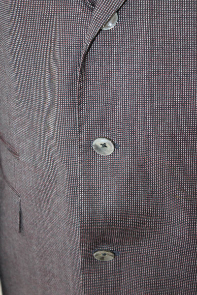 Boss Hugo Boss Mens Brown 100% Virgin Wool Geometric Blazer Button Size 44
