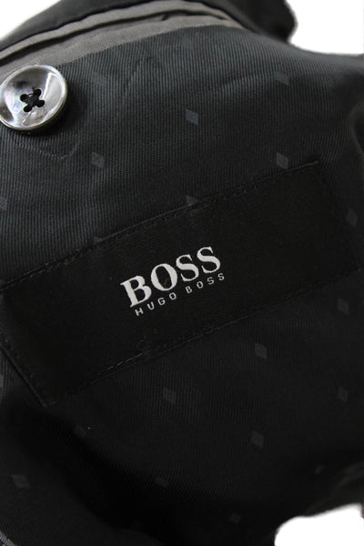 Boss Hugo Boss Mens Brown 100% Virgin Wool Geometric Blazer Button Size 44