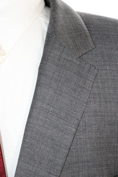 Boss Hugo Boss Mens 2 Piece Gray Virgin Wool Suit Jacket Size 44