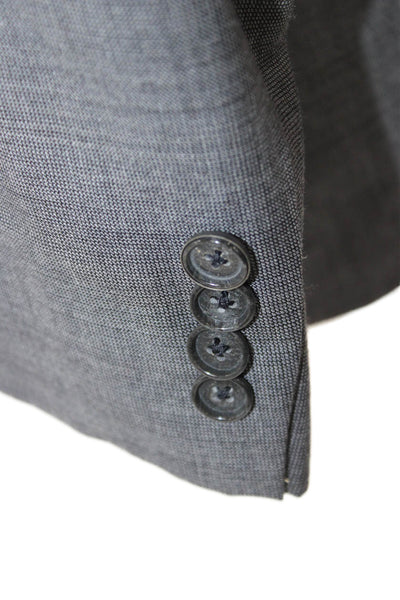 Boss Hugo Boss Mens 2 Piece Gray Virgin Wool Suit Jacket Size 44