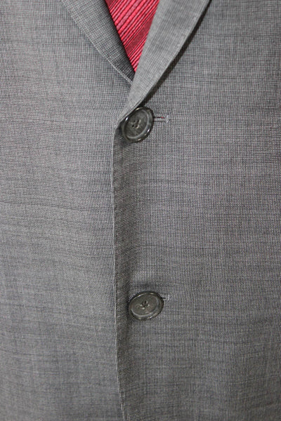 Boss Hugo Boss Mens 2 Piece Gray Virgin Wool Suit Jacket Size 44