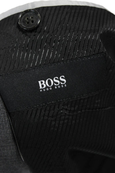 Boss Hugo Boss Mens 2 Piece Gray Virgin Wool Suit Jacket Size 44
