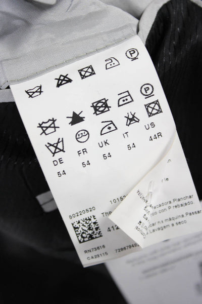 Boss Hugo Boss Mens 2 Piece Gray Virgin Wool Suit Jacket Size 44