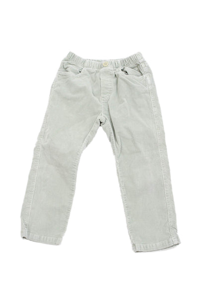 Il Gufo Boys Cotton Buttoned Ribbed Corduroy Pants Green Size 3
