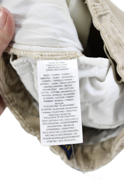 Polo Ralph Lauren Boys Cotton Buttoned Cuffed Hem Corduroy Pants Brown Size 4