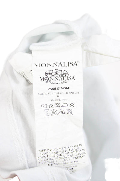 Mona Lisa Collection Boys Cotton Graphic Cartoon Long Sleeve Top White Size 4