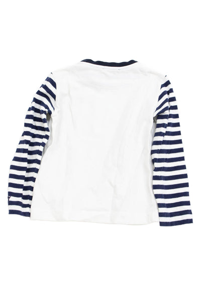 Mona Lisa Collection Boys Cotton Graphic Print Long Sleeve T-Shirt White Size 4