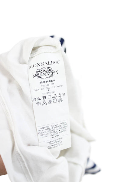 Mona Lisa Collection Boys Cotton Graphic Print Long Sleeve T-Shirt White Size 4