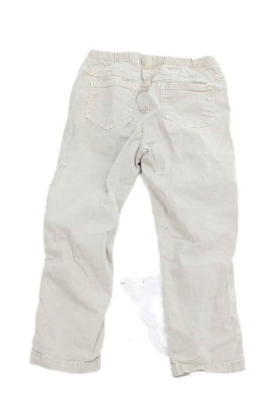 Il Gufo Boys Cotton Elastic Waist Straight Pants Beige Size 4