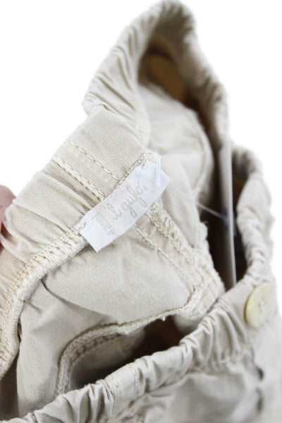 Il Gufo Boys Cotton Elastic Waist Straight Pants Beige Size 4