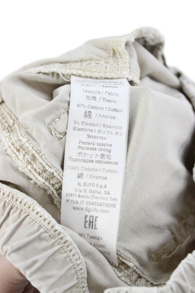 Il Gufo Boys Cotton Elastic Waist Straight Pants Beige Size 4