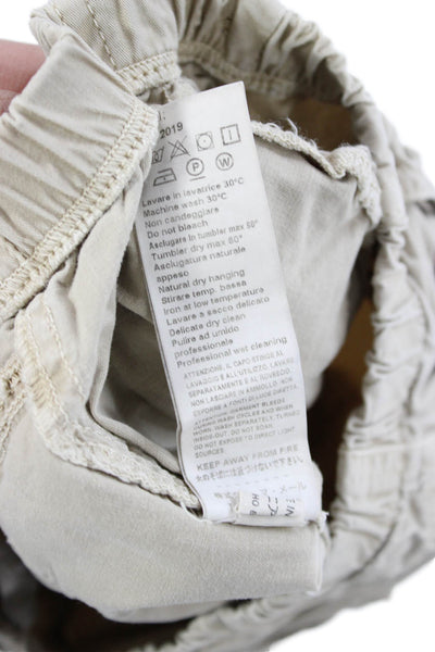 Il Gufo Boys Cotton Elastic Waist Straight Pants Beige Size 4