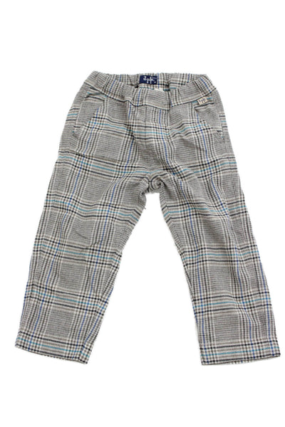 Il Gufo Boys Houndstooth Print Elastic Waist Dress Pants Brown Size 4